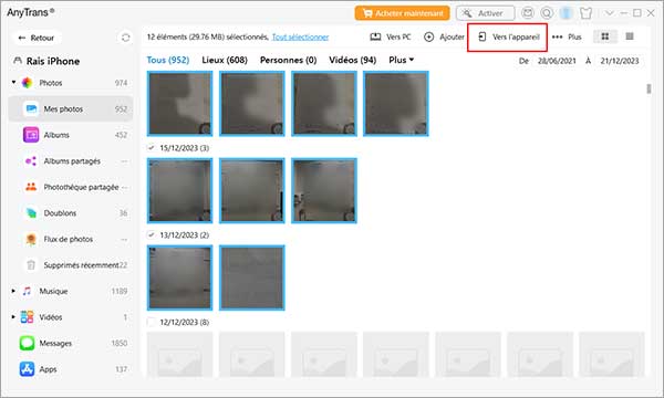 Transférer les données avec AnyTrans
