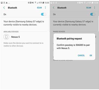 Connecter les 2 appareils par Bluetooth