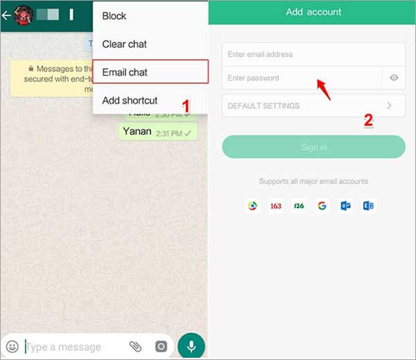 Exporter les discussions WhatsApp d'Android par E-mail