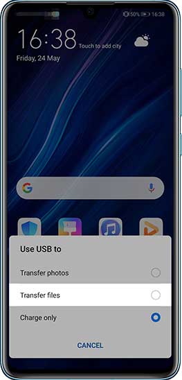 Connecter avec Huawei HiSuite