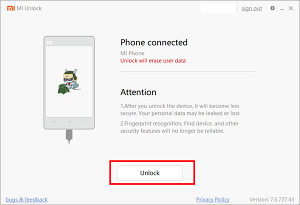 Déverrouiller Xiaomi avec Mi Unlock