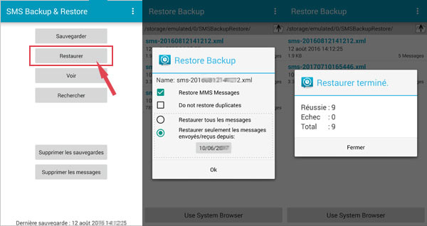 Récupérer les SMS supprimés Xiaomi avec SMS Backup & Restore