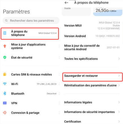 Réinitialiser un Xiaomi via les paramètres du téléphone