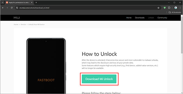 Télécharger Mi Unlock