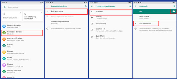 Transfert de données Xiaomi vers Samsung sans fils avec Bluetooth