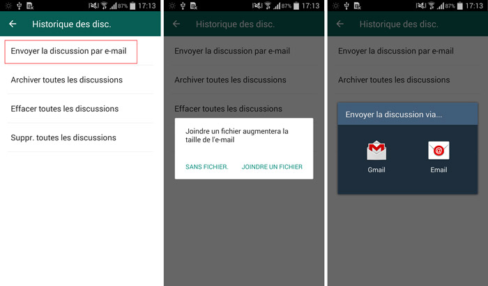Envoyer WhatsApp avec Email
