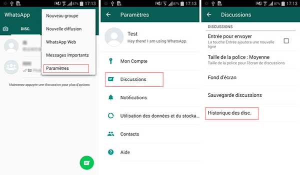 Exporter plusieurs discussions WhatsApp sur Android