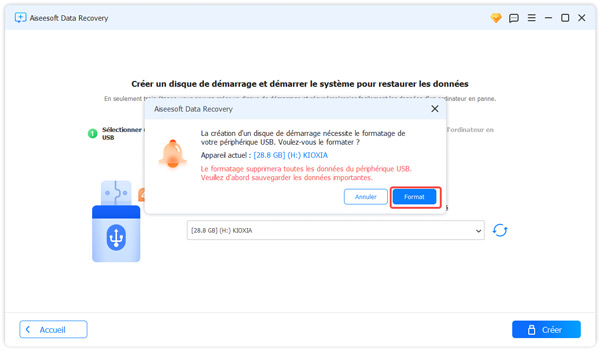 Confirmer le formatage