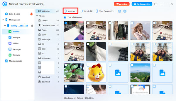 Importer fichier d’ordinateur