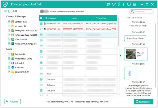 Récupérer les conversations WhatsApp Android