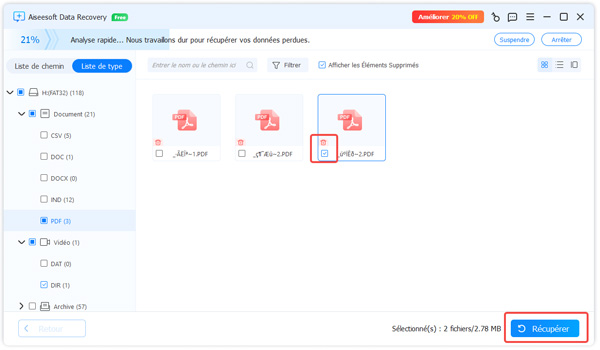 Récupérer les fichiers de Carte USB/CD