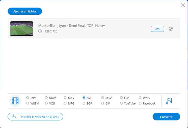 Convertir MKV en AVI