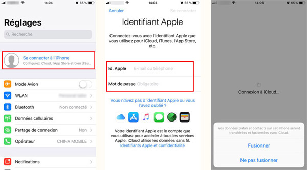 Se connecter à iCloud sur iOS 11