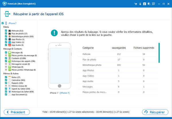 Les fichiers scannés iPhone