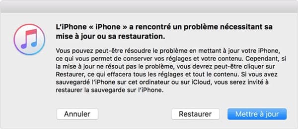Restaurer iPad avec iTunes