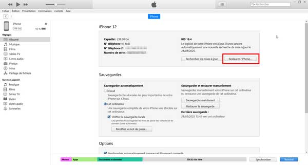 Supprimer lidentifiant Apple via iTunes