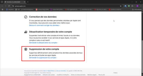 supprimer un compte Apple definitivement