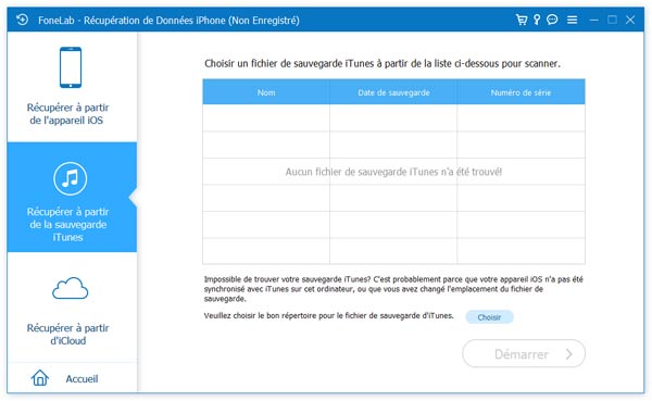 Sélectionner la sauvegarde iCloud