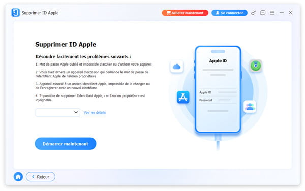 Sélectionner le module Supprimer ID Apple