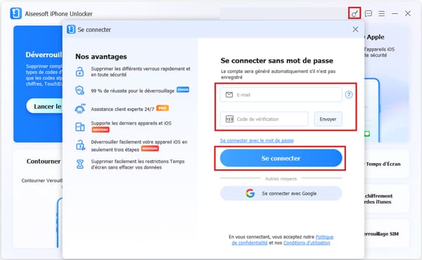 Enregistrez et activez Aiseesoft iPhone Unlocker