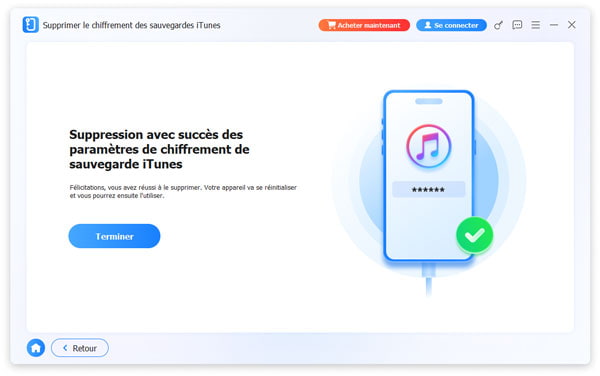 Suppression Avec Succes Des Parametres De Chiffrement De Sauvegarde Itunes