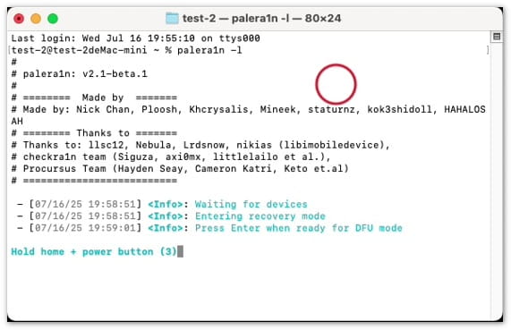 Appuyez sur le bouton d'accueil et le bouton d'alimentation