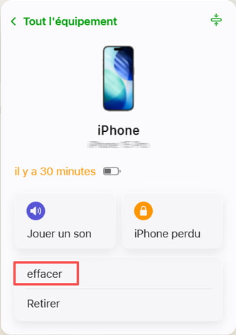 Effacer l'iPhoner