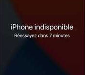 Le temps de blocage iPhone avec mauvais code