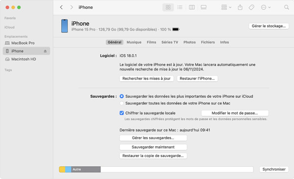 Sélectionner votre iPhone