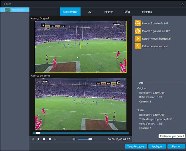 Éditer la vidéo MXF