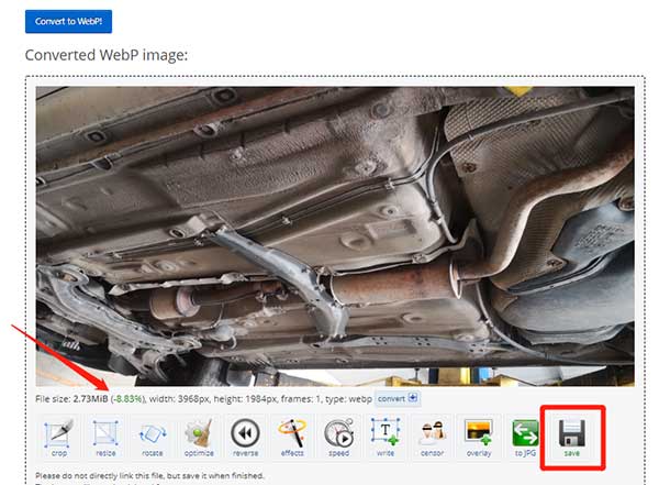 Sauvegarder les images WebP convertis avec EZGIF