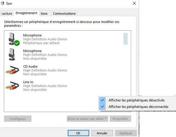 Afficher le périphérique