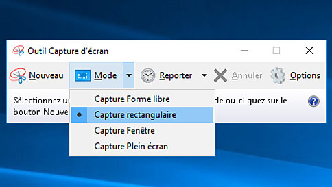 Outil Capture d'écran