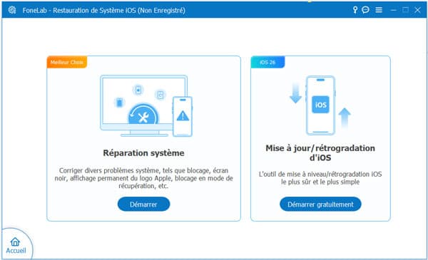 Lancer Restauration de Système iOS