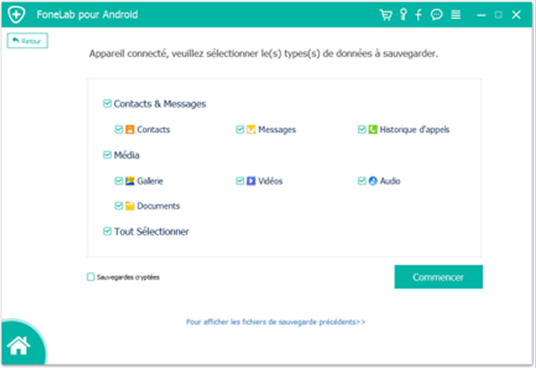 Choisir des SMS à sauvegarder
