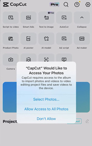 Autoriser l'accès-CapCut