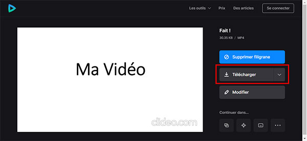 Télécharger la vidéo inversée