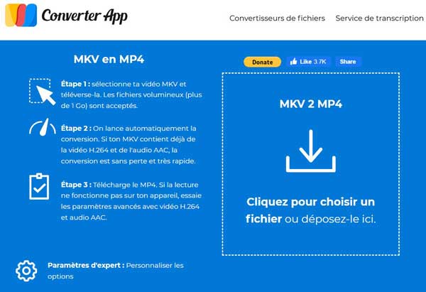 Convertisseur MKV en MP4 : Converter App