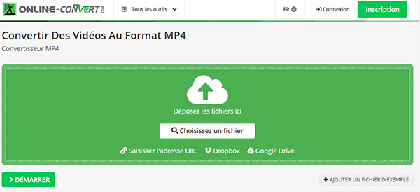 Charger le fichier WMA sur Online-Convert