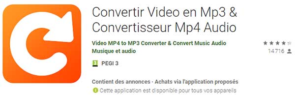 Convertir vidéo en Mp3 (Android