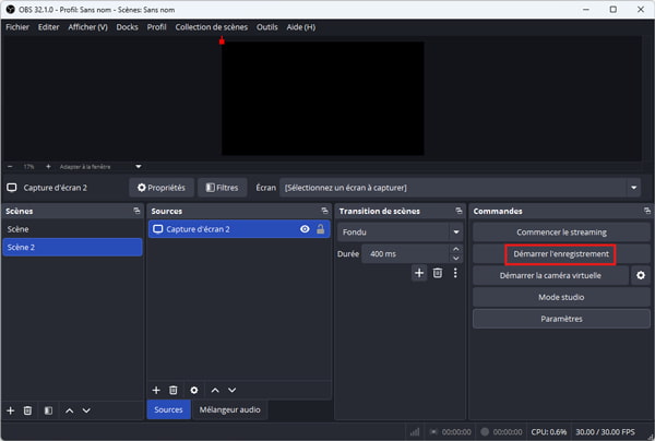 Démarrer l’enregistrement