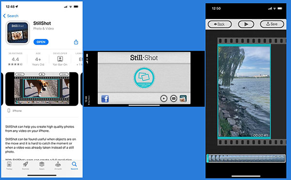 Extraire une photo d’une vidéo iPhone par StillShot