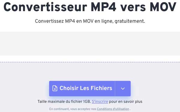 Convertir MP4 en MOV en ligne avec Freeconvert