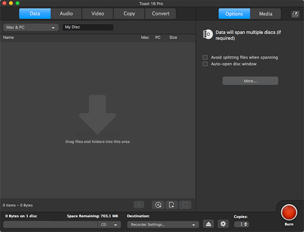 Lire un fichier VOB via Roxio Toast