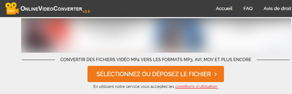 Sélectionner le fichier MP4 dans OnlineVideoConverter