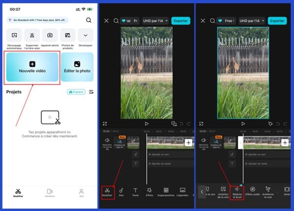 Supprimer le bruit de fond vidéo sur mobile avec CapCut