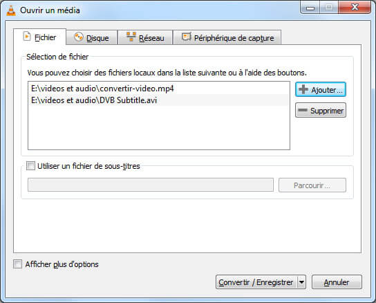 Ajouter des fichiers WMV dans VLC
