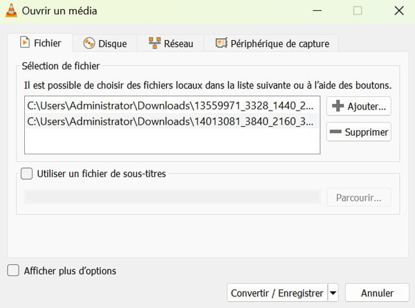 Fusionner des vidéos avec VLC