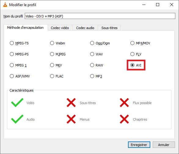 Commencer la conversion MKV en AVI