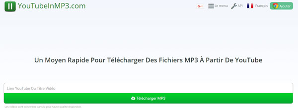 Convertir YouTube en MP3 avec YouTubeInMP3.com